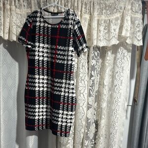 SHEIN Black and Red Plaid Dress